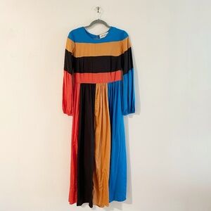 Mara Hoffman Francoise full sleeve color block dress, size 6